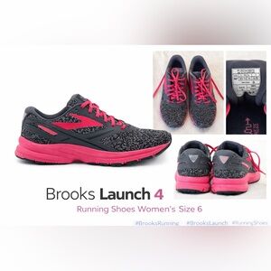 Brooks Launch 4 Running Shoes Women’s Size 6 Gray Pink Lightweight Trainer